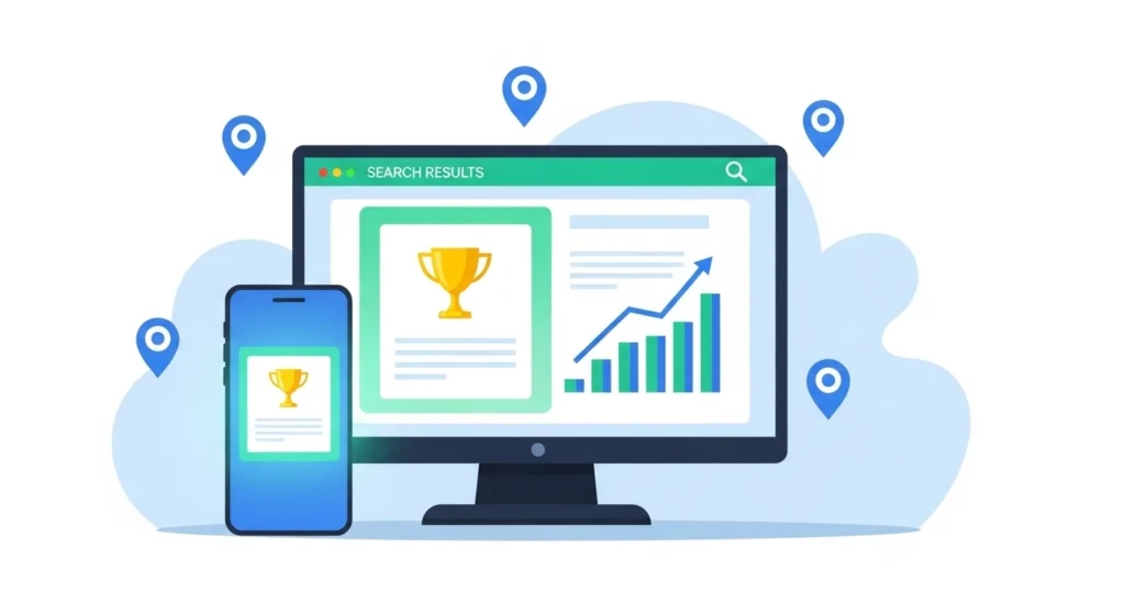Doctor and clinic website SEO ranking number one on Google search results with local SEO optimization and organic traffic growth