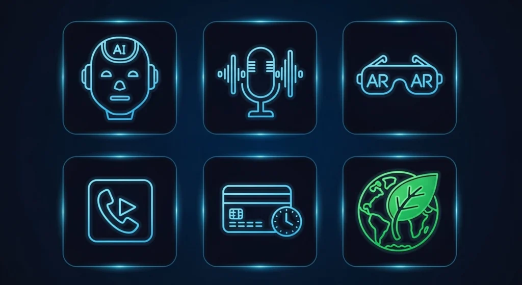 Travel website trends 2026 including AI planning voice search augmented reality social commerce BNPL and eco travel